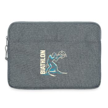 Biathlon Passion Liebhaber Geschenk - Laptoptasche 15" - Grau meliert - Vorne