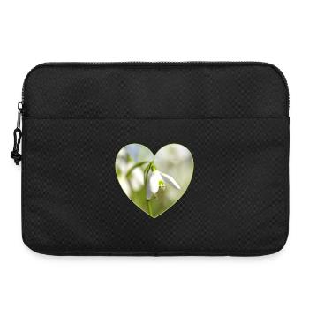 Schneeglöckchen Herzdesign - Laptoptasche 15" - Schwarz - Vorne
