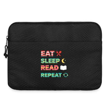 Eat Sleep Read Repeat Bücherwurm - Laptoptasche 15" - Schwarz - Vorne
