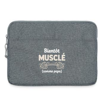 bald muskulös wie Daddy Gym Bodybuilding - Laptoptasche 15" - Grau meliert - Vorne