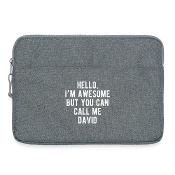 Bonjour, je suis génial, appelez-moi David Citation drôle - Sacoche pour ordinateur portable 15 pouces - gris chiné - Devant
