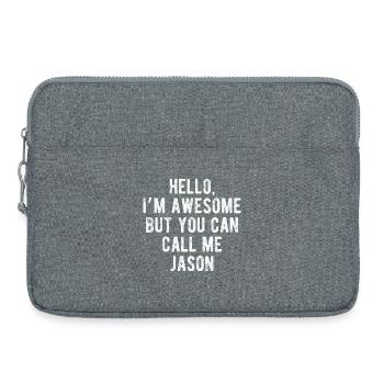 Hallo, mir geht's großartig. Nenn mich Jason, lustiges Zitat. - Laptoptasche 15" - Grau meliert - Vorne
