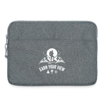 Earn Your View – Wanderer Bergsteiger Outdoor Desi - Laptoptasche 15" - Grau meliert - Vorne