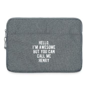 Hallo, mir geht's großartig. Nenn mich Henry – lustiges Zitat. - Laptoptasche 15" - Grau meliert - Vorne