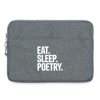 Poésie Manger Sommeil Typographie Audacieuse - Sacoche pour ordinateur portable 15 pouces - gris chiné - Devant