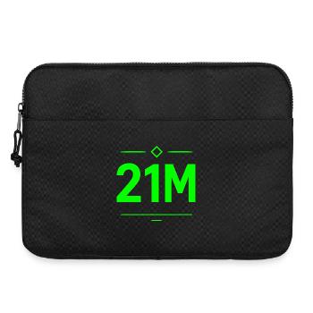 21M Lettres Bitcoin Motif Néon Vert Limite - Sacoche pour ordinateur portable 15 pouces - noir - Devant