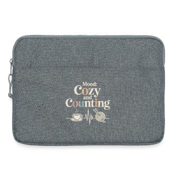 Counting comfortably | Knitting Coffee Wool - Laptop bag 15" - heather grey - Front