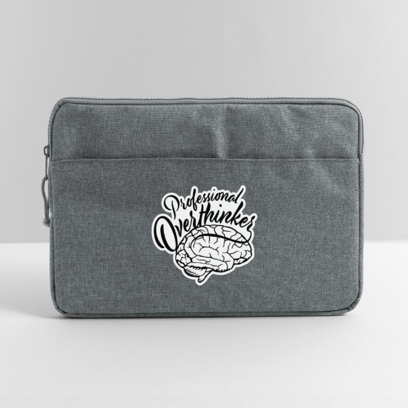 Professional Overthinker Funny Brooding Anxiety Logo Laptop bag 15"