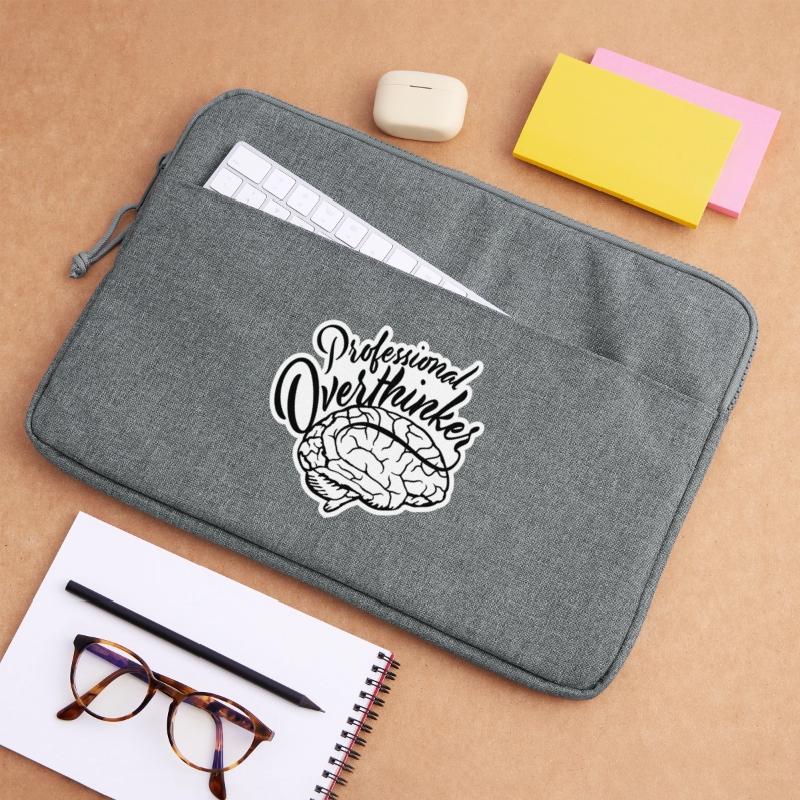 Professional Overthinker Funny Brooding Anxiety Logo Laptop bag 15"
