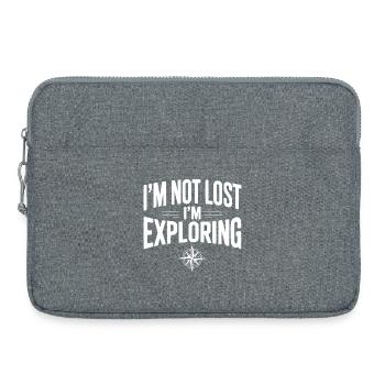 Je ne suis pas perdu, j’explore - Sacoche pour ordinateur portable 15 pouces - gris chiné - Devant