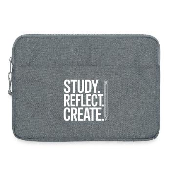 Study Reflect Create Pencil Typography - Laptop bag 15" - heather grey - Front