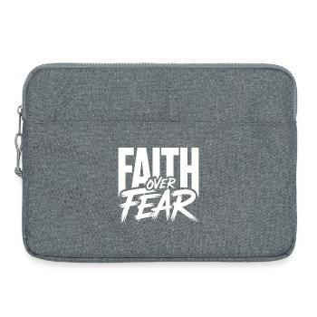 Glaube Faith Over Fear Jesus Gott Bibelvers Kirche - Laptoptasche 15" - Grau meliert - Vorne