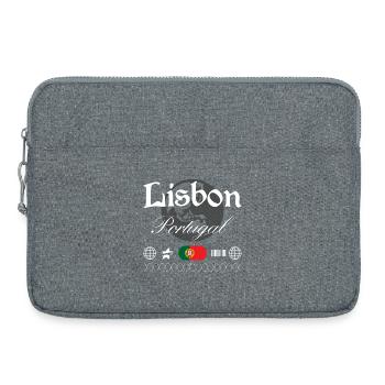 Lisbon Portugal Streetwear Travel Souvenir - Laptop bag 15" - heather grey - Front