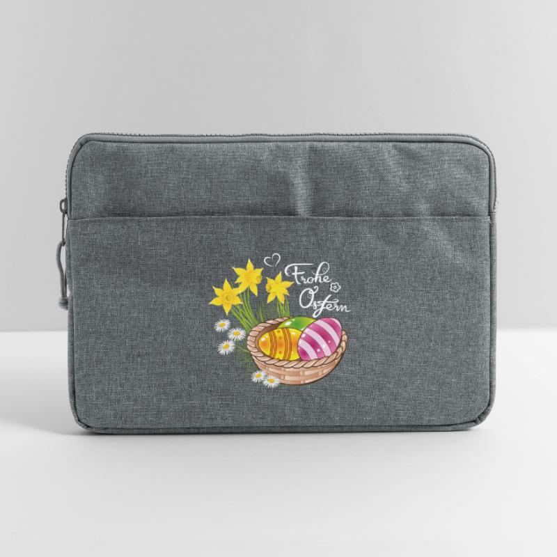 Happy Easter Easter basket Easter eggs Easter flowers eggs Laptop bag 15"