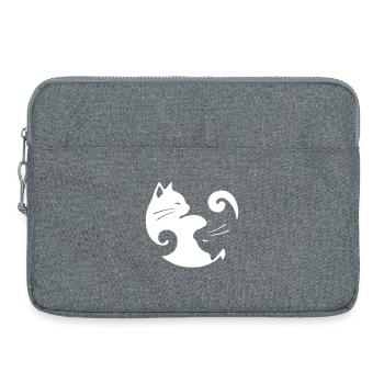 Équilibre du chat Yin Yang - Sacoche pour ordinateur portable 15 pouces - gris chiné - Devant