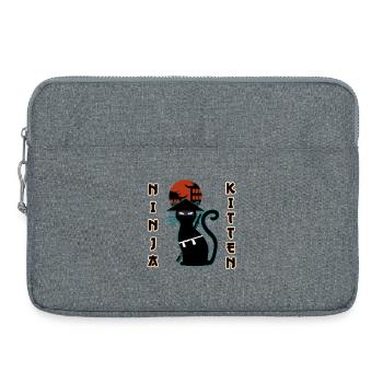 Ninja cat samurai kitten Assassin kitty Meow - Laptop bag 15" - heather grey - Front