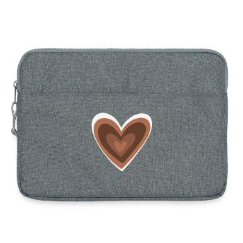 Cœur brun - Sacoche pour ordinateur portable 15 pouces - gris chiné - Devant