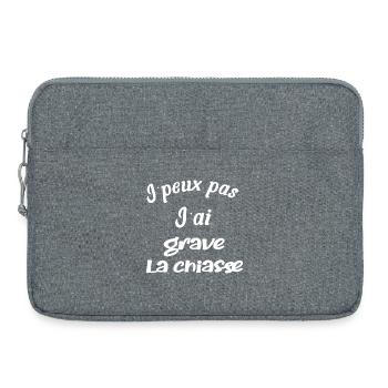 j'peux pas, j'ai grave la chiasse humour - Sacoche pour ordinateur portable 15 pouces - gris chiné - Devant