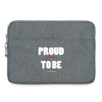 Fier d’être ego citation - Sacoche pour ordinateur portable 15 pouces - gris chiné - Devant