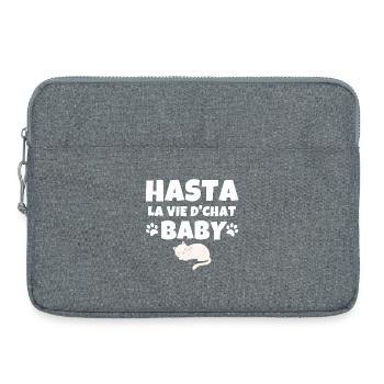 chat, amoureux des chats, chat humour - Sacoche pour ordinateur portable 15 pouces - gris chiné - Devant