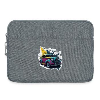 Farbiger Oldtimer Spritzer - Laptoptasche 15" - Grau meliert - Vorne