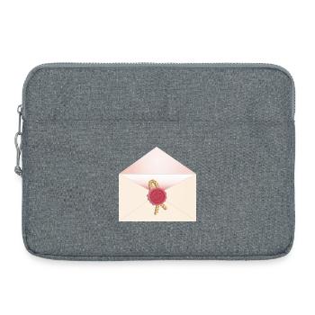 geöffneter Briefumschlag mit Siegel - Laptoptasche 15" - Grau meliert - Vorne