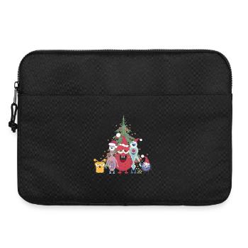fröhliche bunte Monster Familie feiert Weihnachten - Laptoptasche 15" - Schwarz - Vorne