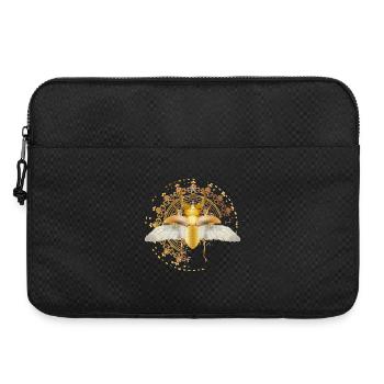 goldfarbener Hirschkäfer mit Flügel im Ornament - Laptoptasche 15" - Schwarz - Vorne