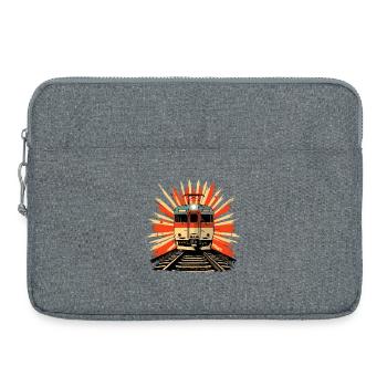 Railroad Illustration - Laptop bag 15" - heather grey - Front
