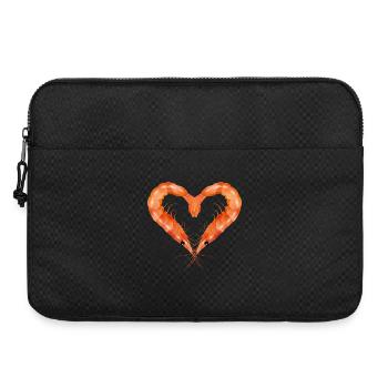zwei Garnelen oder Shrimps in Herz Form gestaltet - Laptoptasche 15" - Schwarz - Vorne