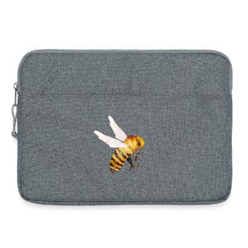 fliegende Biene - Bienen Motiv von Hand gezeichnet - Laptoptasche 15" - Grau meliert - Vorne