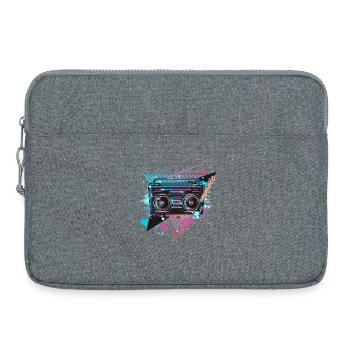 Magnétophone cassette au look graffiti fluo des années 80 - Sacoche pour ordinateur portable 15 pouces - gris chiné - Devant