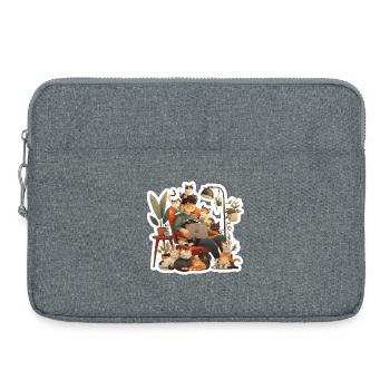 Les chats adorent les propriétaires de chats dans le bureau à domicile du soir - Sacoche pour ordinateur portable 15 pouces - gris chiné - Devant