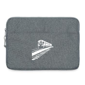 Railroad Pixel Art - Laptop bag 15" - heather grey - Front