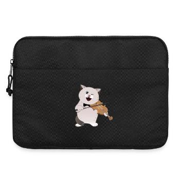 süße mollige Katze, die Geige spielt - Laptoptasche 15" - Schwarz - Vorne