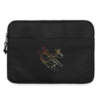 Airplane Line Art Vintage - Laptop bag 15" - black - Front