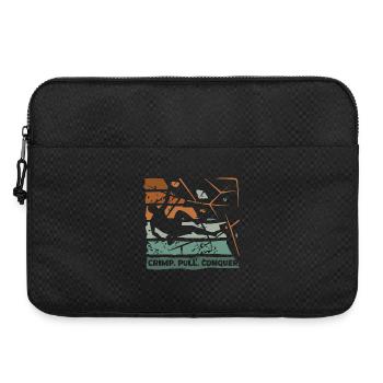 Bouldering – Crimping. Pull. Conquer. - Laptop bag 15" - black - Front