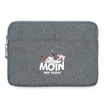 Moin Möwe Vogel Hafen Küste Faul - Laptoptasche 15" - Grau meliert - Vorne