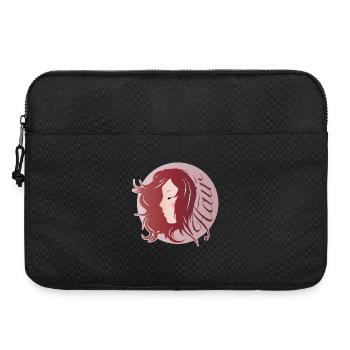 Elegant feminine profile with stylish hairstyle - Laptop bag 15" - black - Front