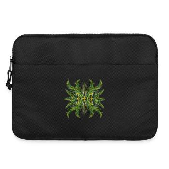 Kaleidoskop-Ornament aus grünen Farnblättern - Laptoptasche 15" - Schwarz - Vorne