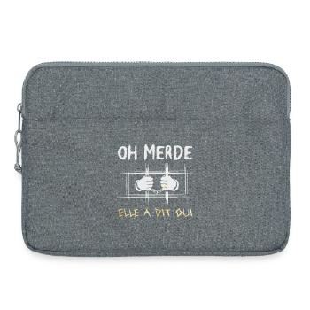 She Said Proposal Engagement - Laptop bag 15" - heather grey - Front
