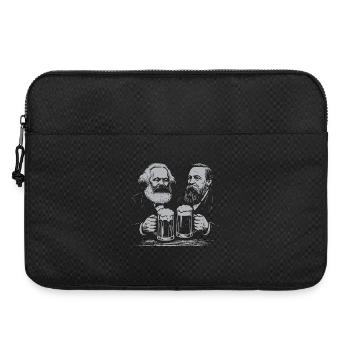 Karl Marx and Engels drinking beer - Laptop bag 15" - black - Front
