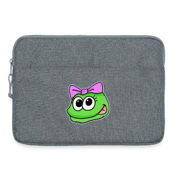 tête de fille grenouille tête d'animal - Sacoche pour ordinateur portable 15 pouces - gris chiné - Devant
