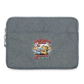 Funny Cleaning Design - Laptop bag 15" - heather grey - Front