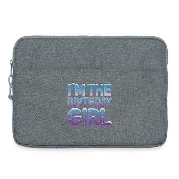 Dans les flocons de neige d’hiver de la fille d’anniversaire - Sacoche pour ordinateur portable 15 pouces - gris chiné - Devant
