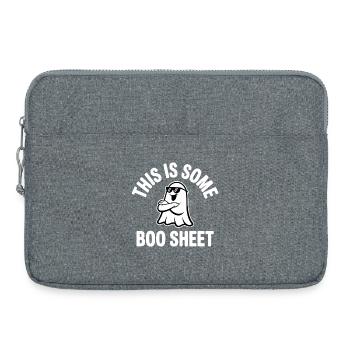 Boo Sheet Ghost with Sunglasses - Laptop bag 15" - heather grey - Front