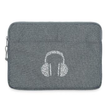 Musique de guitare Conception typographique de casque - Sacoche pour ordinateur portable 15 pouces - gris chiné - Devant