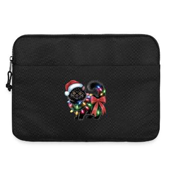 Chat de Noël - Sacoche pour ordinateur portable 15 pouces - noir - Devant