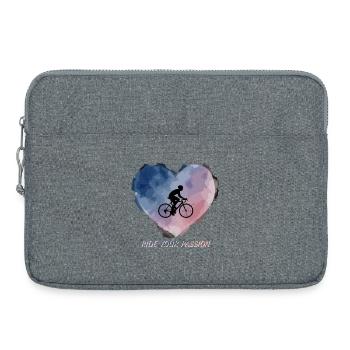 Aquarell-Herz-Fahrt - Laptoptasche 15" - Grau meliert - Vorne