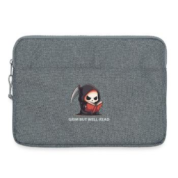 Reading Reaper – Humour noir mignon - Sacoche pour ordinateur portable 15 pouces - gris chiné - Devant